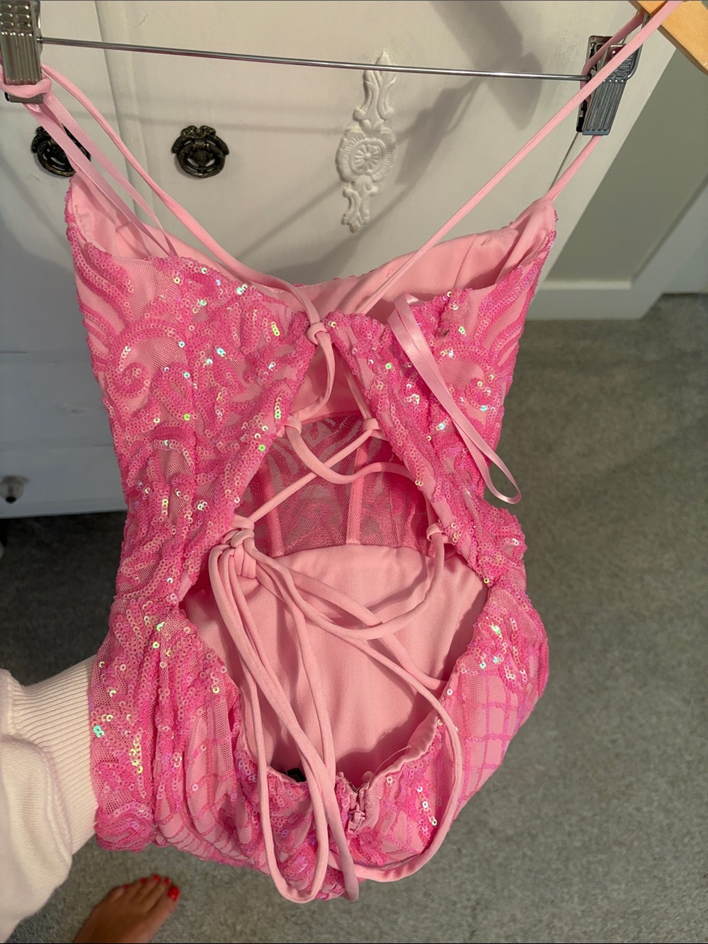 Windsor Leyla Sequin Strappy Back Mini Dress - Picture 4 of 7
